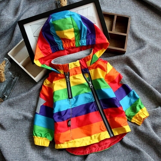 Chamarra con capucha Para Primavera otoño ropa de niños A prueba de agua ropa de arcoíris (3)
