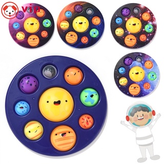 Pop It Eight Planets Juguete Fidget de hoyuelos simple Placa de alivio del estrés Juguete antiestrés Fidget para niños
