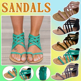 [STS] Fashion Women’s Flat Summer Zipper Beach Open Toe Breathable Sandals Shoes