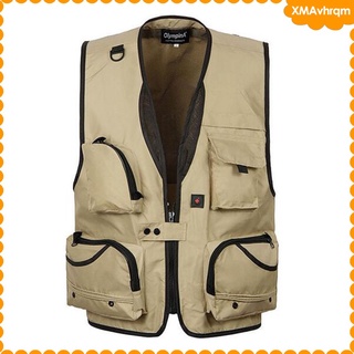 Men\\\'s Multi Pocket Utility Vest Waistcoat Fishing Travel Hiking Hunting Jack
