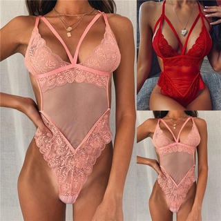 Women Hot Erotic Dress Sexy Underwear V-Neck Transparent Lace Sheer Mesh Sexy Babydoll Costumes