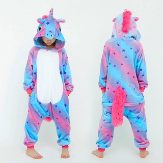 Niños Baju Tidur franela pijamas conjunto de manga larga ropa de dormir pijamas lindo Animal blanco púrpura estrella unicornio de dibujos animados ropa de dormir traje (1)