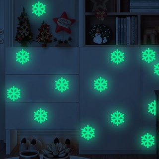 art christmas copo de nieve fluorescente ventana pegatina brillan en la oscuridad hogar fondo de pantalla
