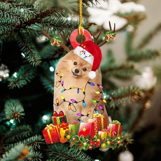 2022 colgantes De animales De perro navideños Para decoración De árbol De navidad