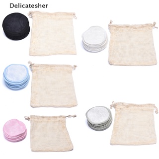 [delicatesher] 10 piezas reutilizables de algodón de bambú redondo removedor de maquillaje almohadillas de limpieza facial herramientas calientes (1)