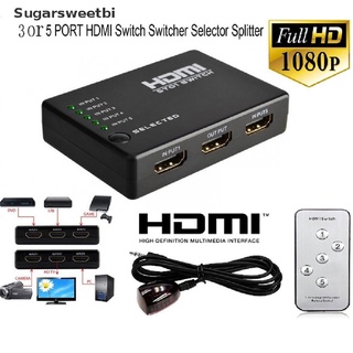 sbi> selector divisor hdmi de 3 o 5 puertos/interruptor switch hub+remote 1080p para hdtv pc well