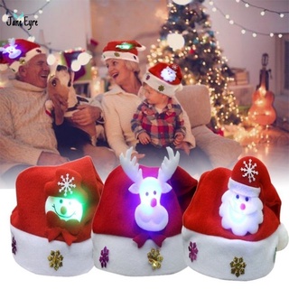 Christmas Adult Kid LED Light Up Cap Santa Claus Snowman Elk Hat Xmas Parent-child Hat Festive Party Supplies [Jane Eyre] (1)