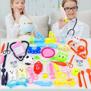 upingri 1 juego profesional de doctor en miniatura juguete interactivo rico accesorios estetoscopio doctor kit de juguete para niños