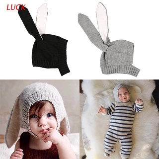 suerte otoño invierno bebé sombrero fotografía props niño bebé orejas de conejo sombrero de punto gorra para niños recién nacido conejo beanie