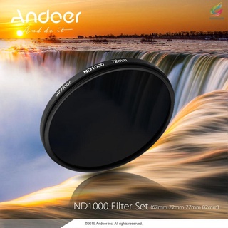 Nuevo filtro de densidad Neutral Andoer 72mm ND1000 10 Stop Fader para cámara DSLR (2)