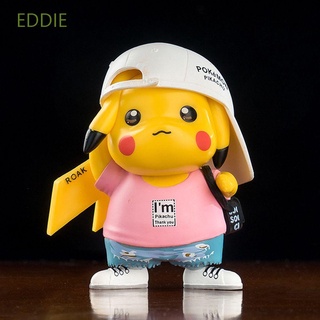 Eddie modelo Pokemon figura colección Denim ropa Pikachu Pikachu figura de acción 8cm Cosplay Pikachu modelo juguetes PVC para niños decoración de coche Anime Pikachu