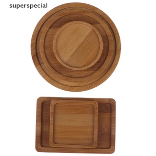 【cial】 Bamboo Round Square Plates for Succulents Pots Trays Base Stander Garden Decor . (9)