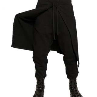 Men Gothic Plus Size Xxxl Black Punk Style Loose Pants for Spring