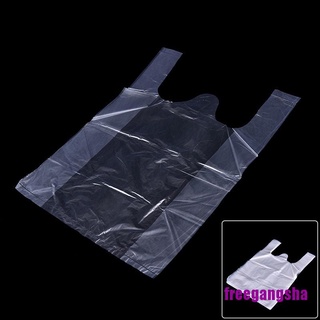 [FREG] 46pcs 15*23cm Plastic T-Shirt Retail Shopping Supermarket Bags Handles Packaging, ANGSHA (1)
