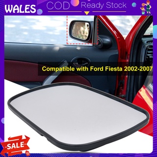 wales Side Mirror Lens Easy Installation High Rigidity Glass Car Left Passenger Side Wing Mirror Glass with Base for Ford Fiesta 2002-2007