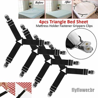 [Flyy] 4 X triángulo sábana de cama sujetador pinzas Clips tirantes tirantes