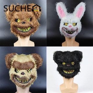 Suchen Ghost Killer mascara espeluznante tocado de Halloween protección de Halloween Horror de peluche conejo sangriento conejo blanco conejo adulto máscara