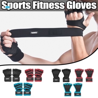 guantes de entrenamiento cruzado para levantamiento de pesas con soporte para muñeca, medio dedo, antideslizante, guantes de envoltura de palma para fitness