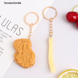 [Loveoionia] Imitation Food Keychain French Fries Chicken Nuggets Fried Chicken Food Pendant DFGF (3)