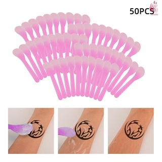 50 pzs espátulas de plástico desechables para mezclar tatuajes/espátulas faciales con punta de crema Facial