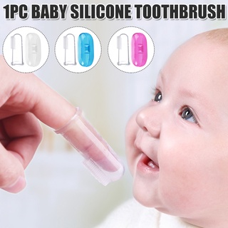 lindo niños bebé bebé de silicona suave dedo cepillo de dientes dientes masajeador de goma rosa/blanco/azul (5)