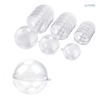 Lily* 15 pares de 30 piezas de bola de plástico alta transparente bola hueca bola de navidad