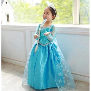 Nnjxd bebé niñas princesa nna Elsa Cosplay disfraz Frozen vestido (3)