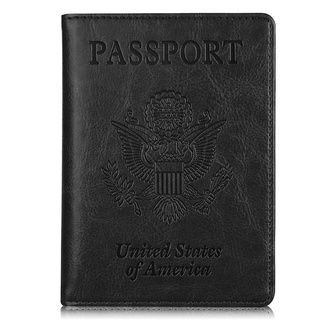 cuero rfid bloqueo de pasaporte cubierta de documentos de viaje titular de pasaporte
