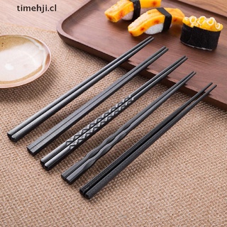 TIME 1 Pair Japanese Chopsticks Alloy Non-Slip Sushi Chop Sticks Set Chinese Gift CL