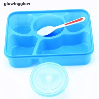 glwg nuevo microondas bento fiambrera + cuchara utensilios de picnic contenedor de alimentos caja de almacenamiento resplandor (3)