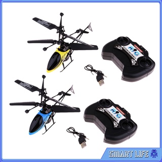 [Smart Life] helicóptero Contrl remoto estilo tiburón avión Modle 2CH con luces LED - azul (1)