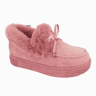 [cod] botas de invierno para mujer casual moda forro de piel arco tobillo botas de nieve lindo plataforma caliente