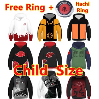 Sudadera con capucha de Naruto Unisex para niños, talla de niño, Hokage Ninjia Kakashi Pullover, Anime para niños, Cosplay, Akatsuki, disfraz de Tobi