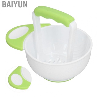 baiyun baby food masher bowl set antideslizante de mango largo de frutas verduras puré de puré con varilla de molienda (5)