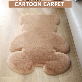 alfombra de área suave esponjosa linda alfombra especial forma de oso shaggy alfombra para dormitorio sala de estar decoración del hogar