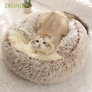 erlinda cálido gato cama redonda perro cama gato cojín para gatito cachorro cesta interior 2 en 1 perrera mascota suministros de invierno casa