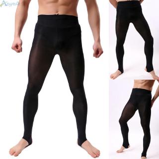Mens pantalones de malla Sexy Casual Leggings largos johns térmico estiramiento ver a través de la ropa interior para hombre elástico flaco delgado