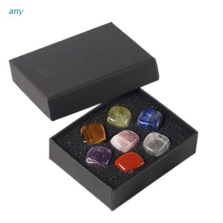 any natural 7 colores/set chakras piedra de regalo de cristal piedra para meditación curación