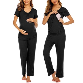 Las mujeres de maternidad de manga corta de enfermería bebé T-shirt Tops+pantalones pijamas conjunto traje unrtjke.br
