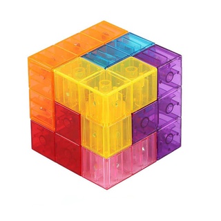 Bloques De Construcción Magnéticos 7 Cubos De Rubik 54 Guía Tarjeta Imán Descompresión Cerebro Entrenamiento Juego