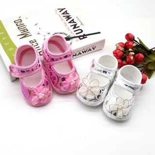 Babyshow zapatos De algodón antideslizantes con estampado De flores De 0 a 18 Meses para niños (1)