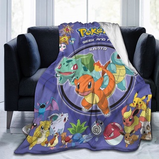 manta impresa 3d pokemon bikachu franela manta cama suave de dibujos animados impreso colcha sofá regalo 1