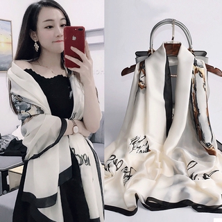 Primavera y verano nueva moda bufanda de satén de seda nueva Chal de viaje cálido para simular bufandas de seda Hangzhou