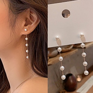 pendientes de oreja de perlas de imitación temperamento de las mujeres estilo coreano borla pendientes para la fecha