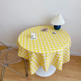 Ins suave amarillo mantel a cuadros paño de picnic de algodón tela de fondo tela de tiro accesorios decoración de la habitación (1)