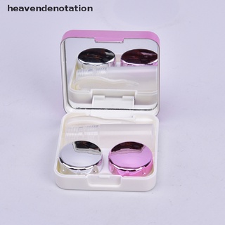 [heavendenotation] mini estuche para lentes de contacto de viaje, soporte para el cuidado de los ojos, kit con espejo