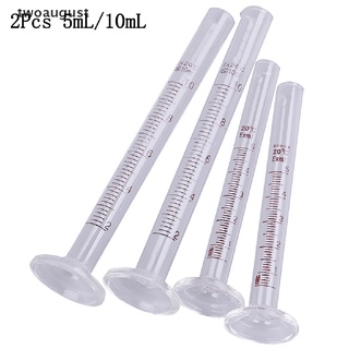 [twoaugust] 2Pcs 5ml/10ml glass measuring cylinder,laboratory graduated cylinders .