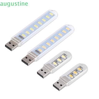 Augustine portátil USB LED luces portátil lectura libro lámpara USB luz de noche Mini USB luz 8LEDs 3LEDs 5V alimentación LED bombilla SMD 5630 5730 libro luz/Multicolor
