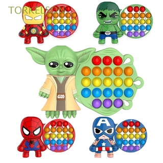TORKELSON Gift Marvel Fidget Toys Kid Stress Relief Push Bubble Stress Reliever Adult Simple Dimple Toy Decompression Toy Creativity Finger Toy Keychain Pendant