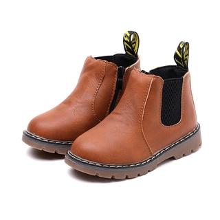 21-36 moda marrón Martin botas niños zapatos niño antideslizante botas niño Casual cuero de la Pu zapatos 1-12 años (1)